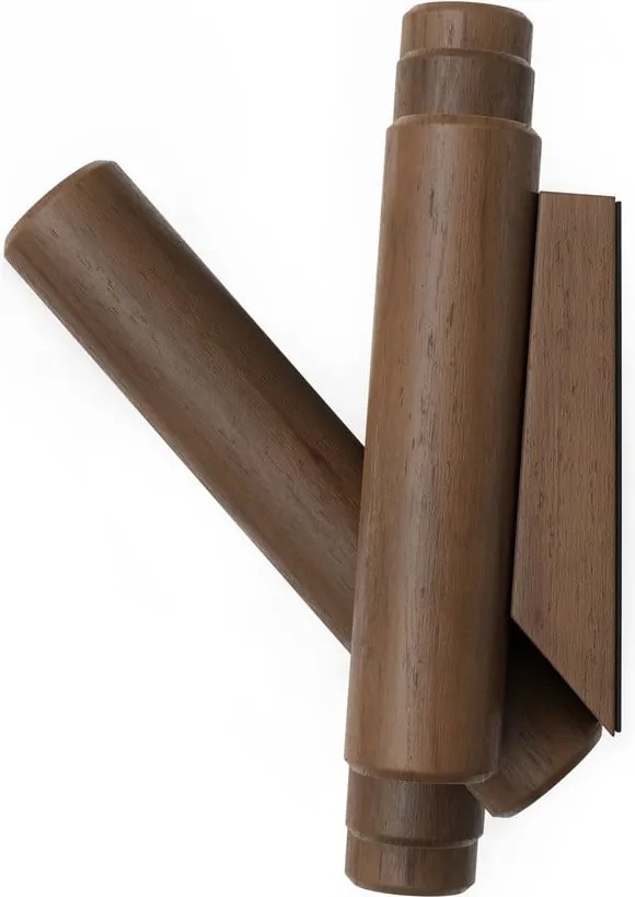 Тъмнокафява стенна закачалка от масивен бор 61 cm Picket – Umbra