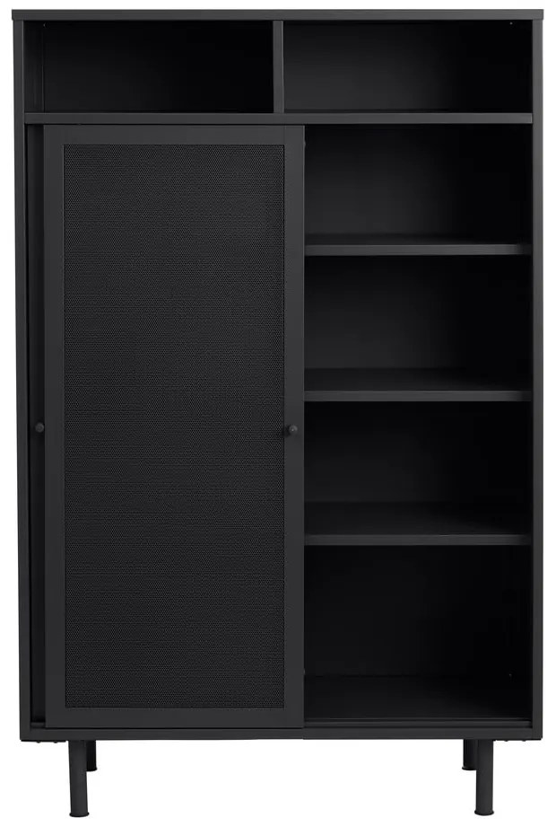 Черно метално шкафче с плъзгащи се врати 90x140x40 cm Veep – Unique Furniture