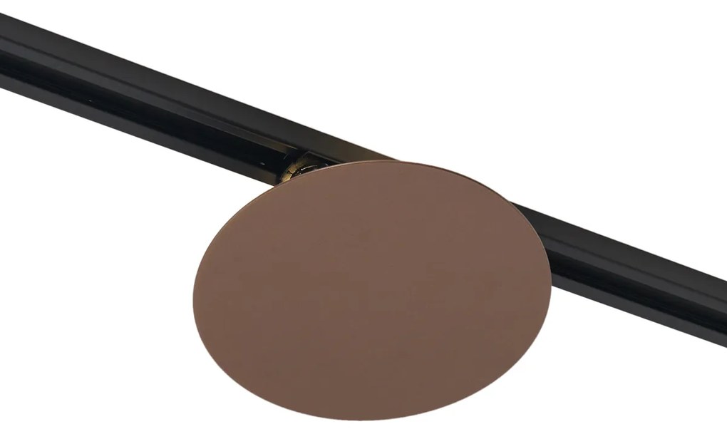 Модерна бронзова таванна лампа за 1-фазна релсова система 2-лампи - Iconic Pulley