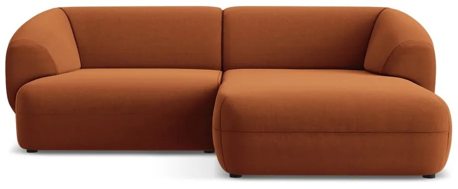 Оранжев кадифен ъглов диван (десен ъгъл) Moana – Makamii