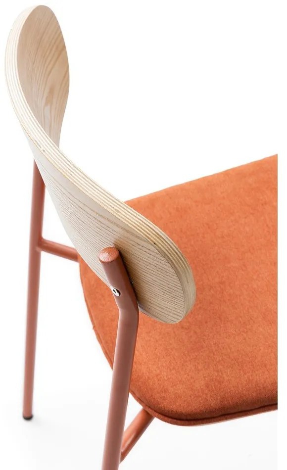 Трапезни столове в комплект от 2 броя в червено-естествен цвят Adriana - Marckeric