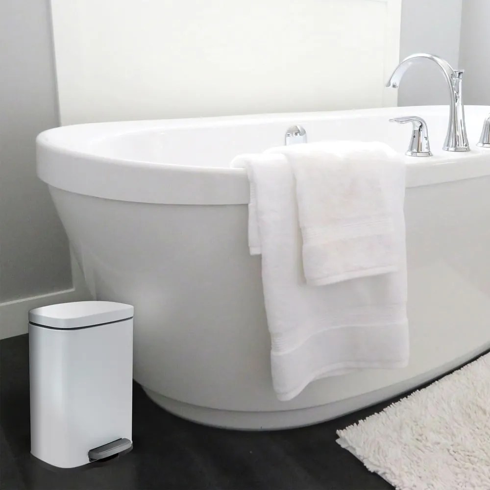 Стоманено кошче за боклук с педал в матово бял цвят 5 l Akira – Spirella