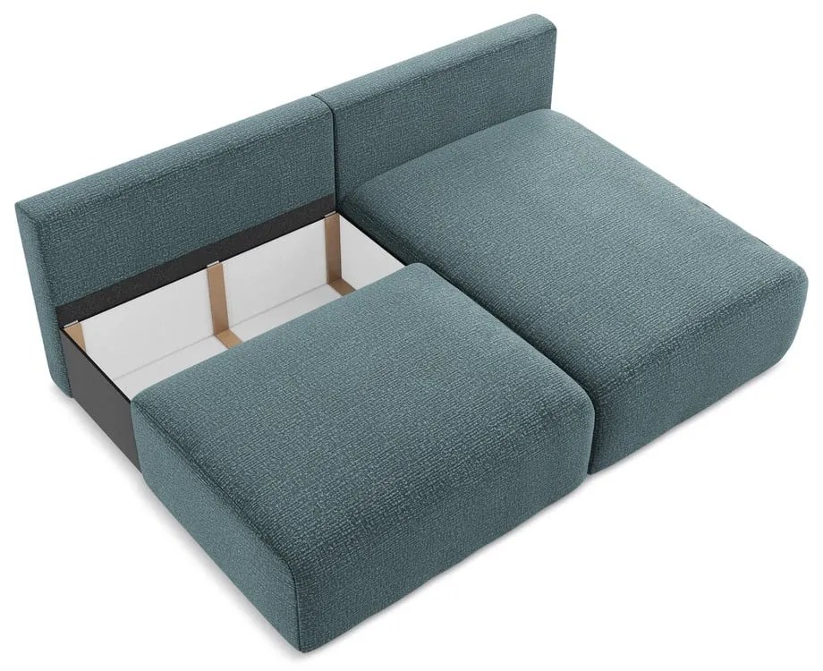 Тюркоазен разтегателен ъглов диван с място за съхранение (десен ъгъл) Kalena – Makamii