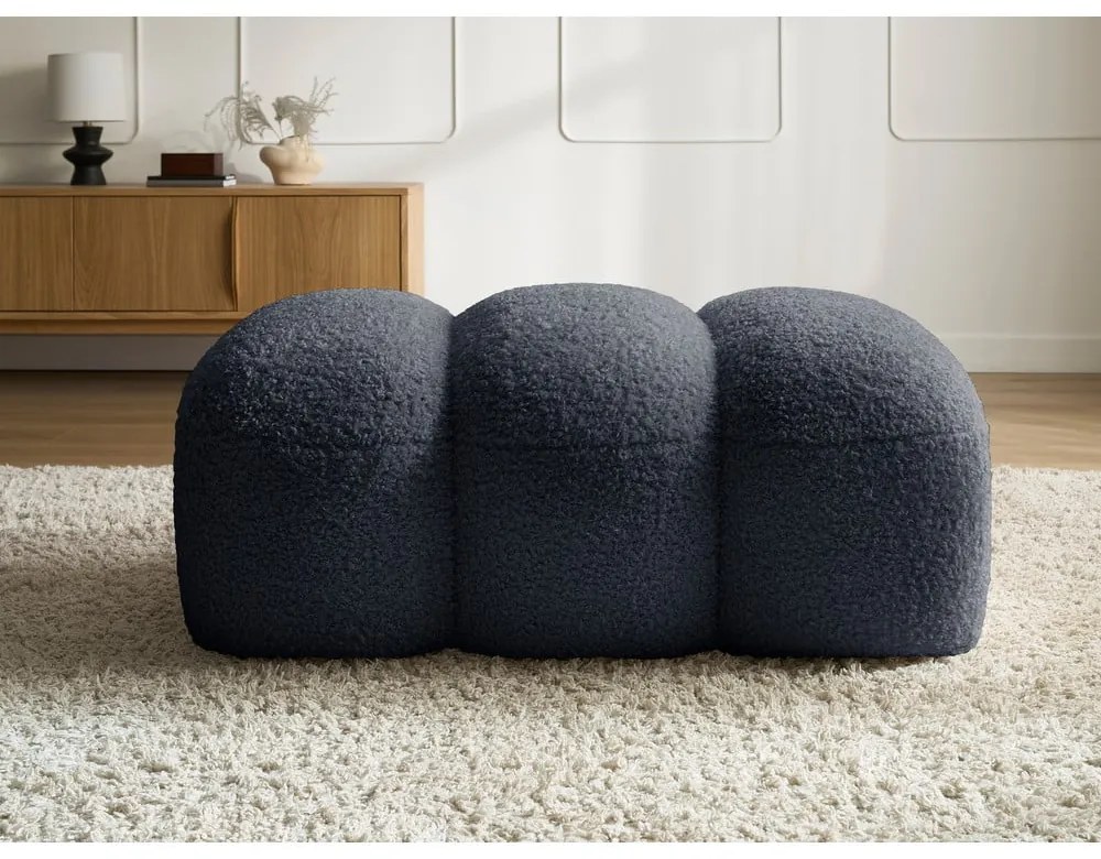 Тъмносива табуретка от прежда с примки от букле Hippolyte – Bobochic Paris