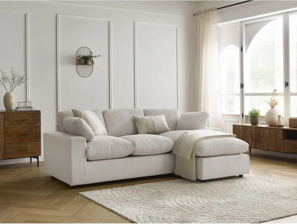 Бежов ъглов диван от рипсено кадифе Belair – Bobochic Paris