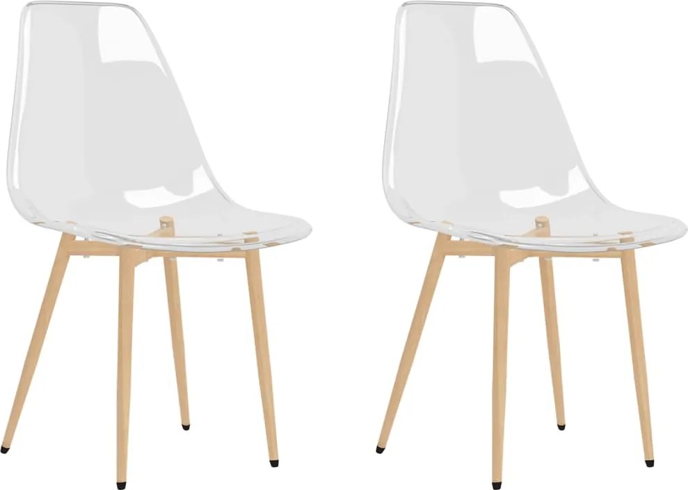 338062 vidaXL Трапезни столове, 2 бр, прозрачни, PET