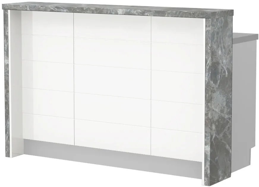 Островна кухненска пейка Hudson-Length: 150 cm.-White-Siena Marble