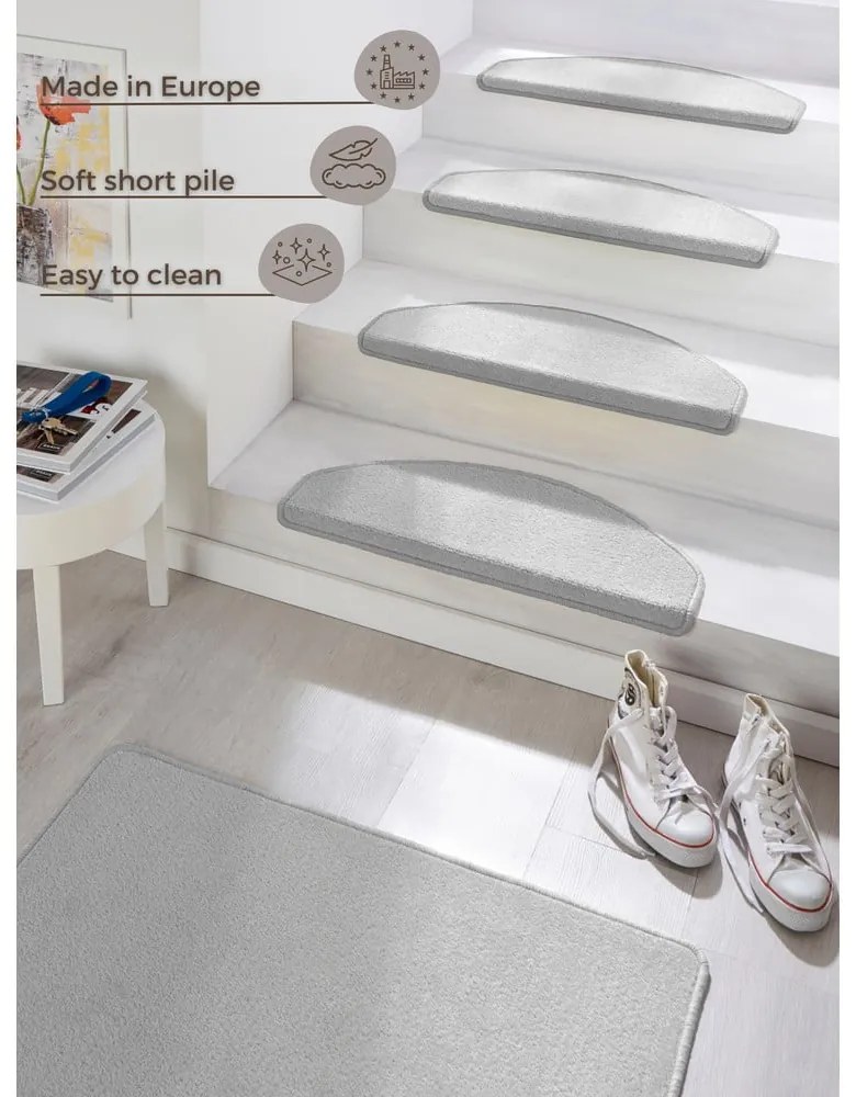 Сиви самозалепващи се стъпала за стълби в комплект от 15 бр. 23x65 cm Fancy – Hanse Home