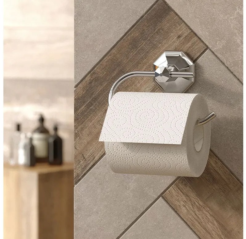 Поставка за тоалетна хартия лукс TEKNO TEL MG 194, 15х5х11 см, Закрепване с дюбел, Хром