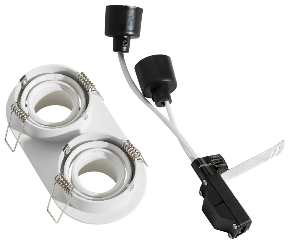 Комплект от 6 вградени спота бели GU10 35mm с наклон 2-Light - Installa