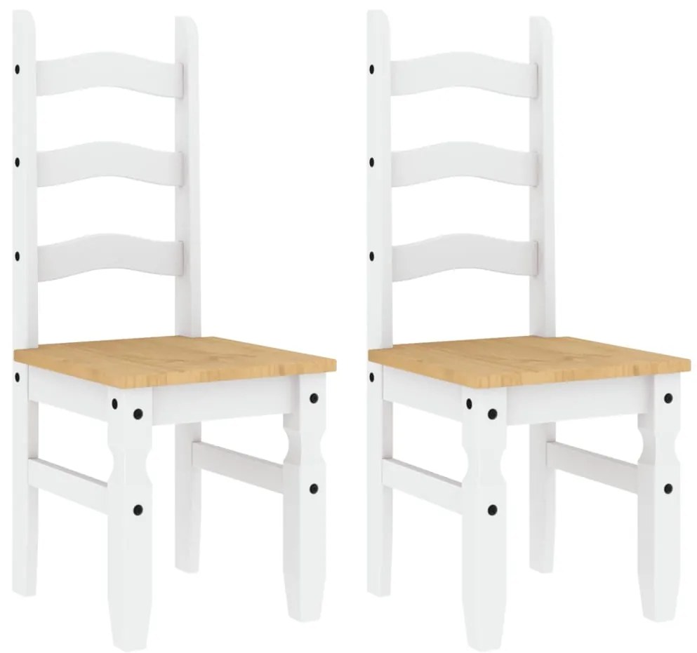 4005725 vidaXL Трапезни столове 2 бр "Corona" бели 42x47x107 см бор масив