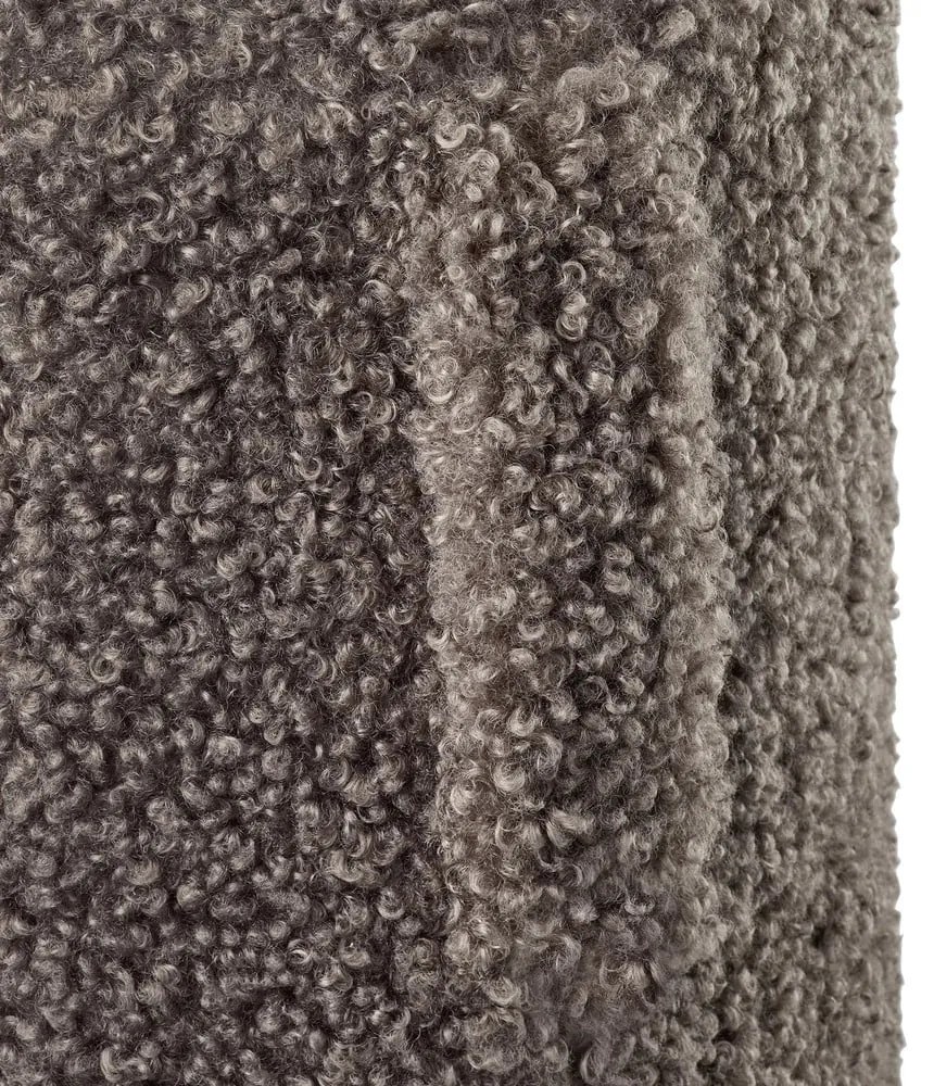 Тъмнокафява табуретка от прежда с примки от букле Teddy – Blomus