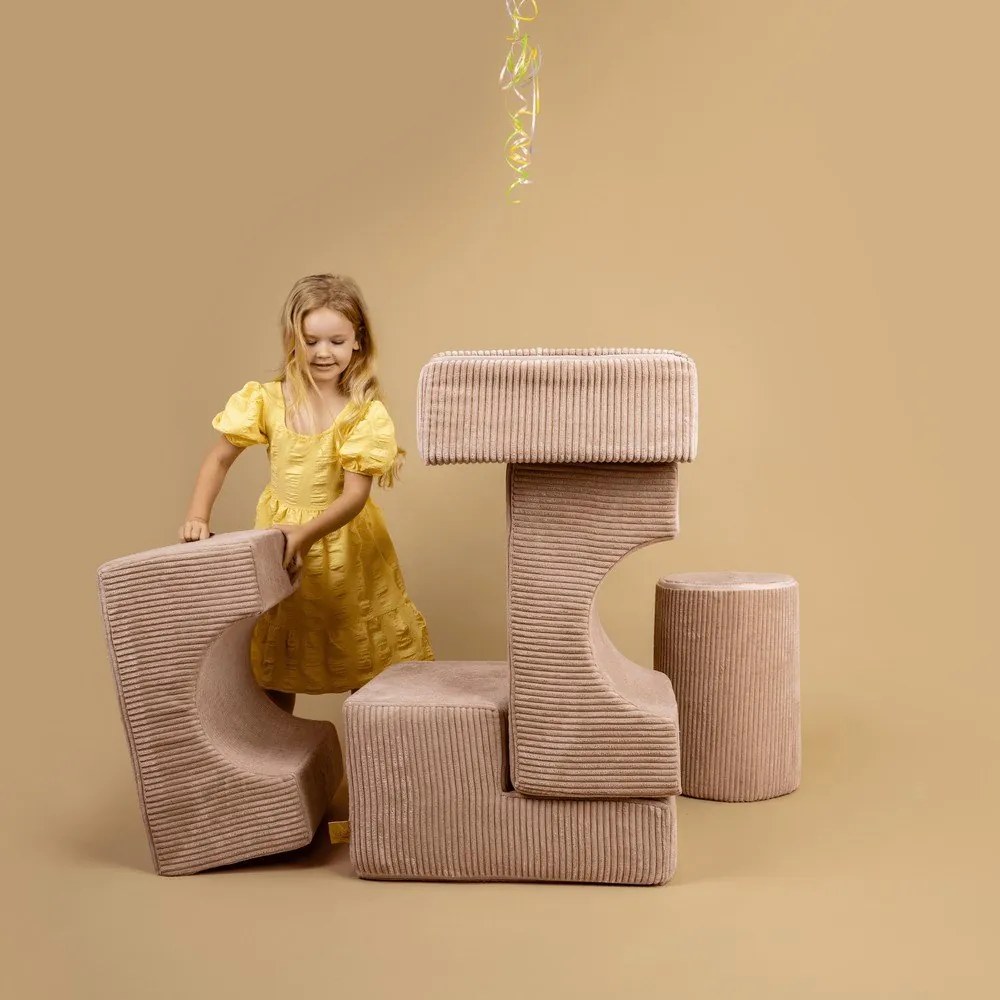 Велурено игрище от пяна в цвят каки 45x170x30 cm Montessori – Meowbaby