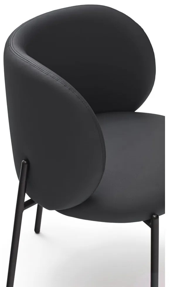 Черни тапицирани трапезни столове в комплект 2 бр. Mogi – Teulat