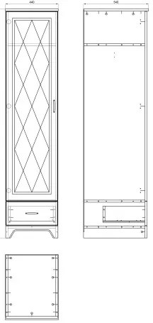 Шкаф ПРОВЕНЗА SZD1SZ1 Каменен дъб/Бял мат - СТОЯЩ ШКАФ С 1 ВРАТА С ЧЕКМЕДЖЕ РЕТРО