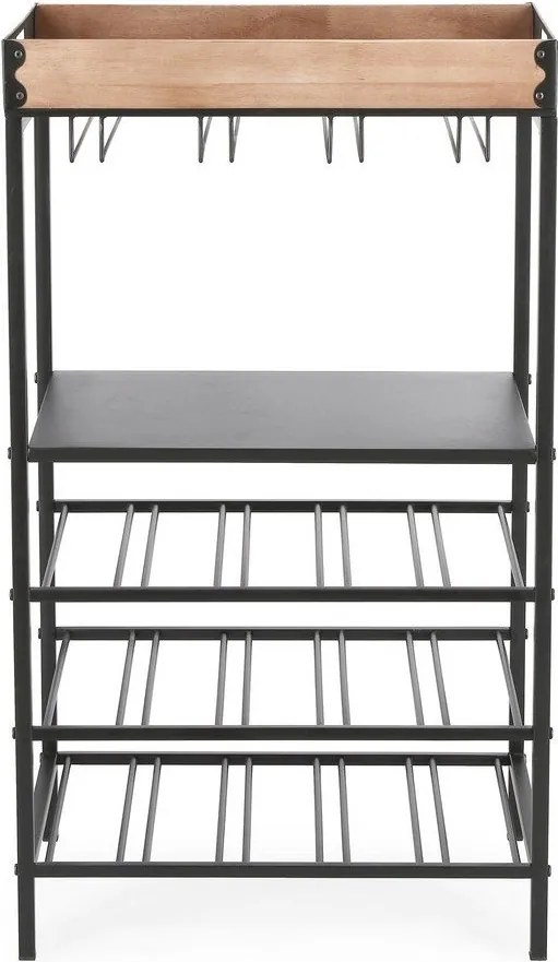 Черен метален шкаф за вино брой бутилки 15, 48,5x84,5x34 cm Isaac – Yes Everyday