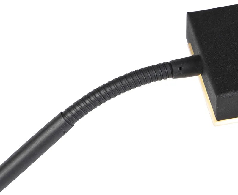 Модерна подова лампа черна с LED и димер с лампа за четене - Jazzy