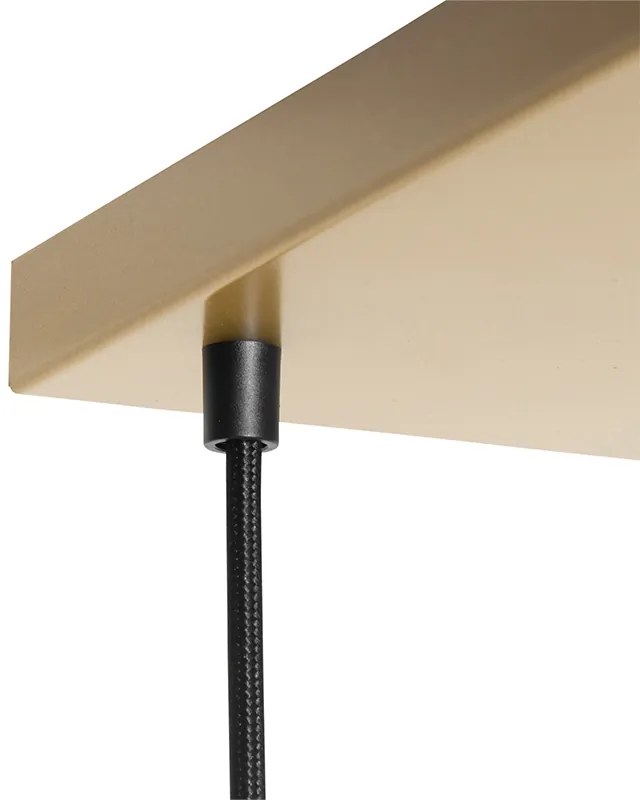 Висяща лампа месинг със синьо и зелено стъкло 8 лампи - Sandra