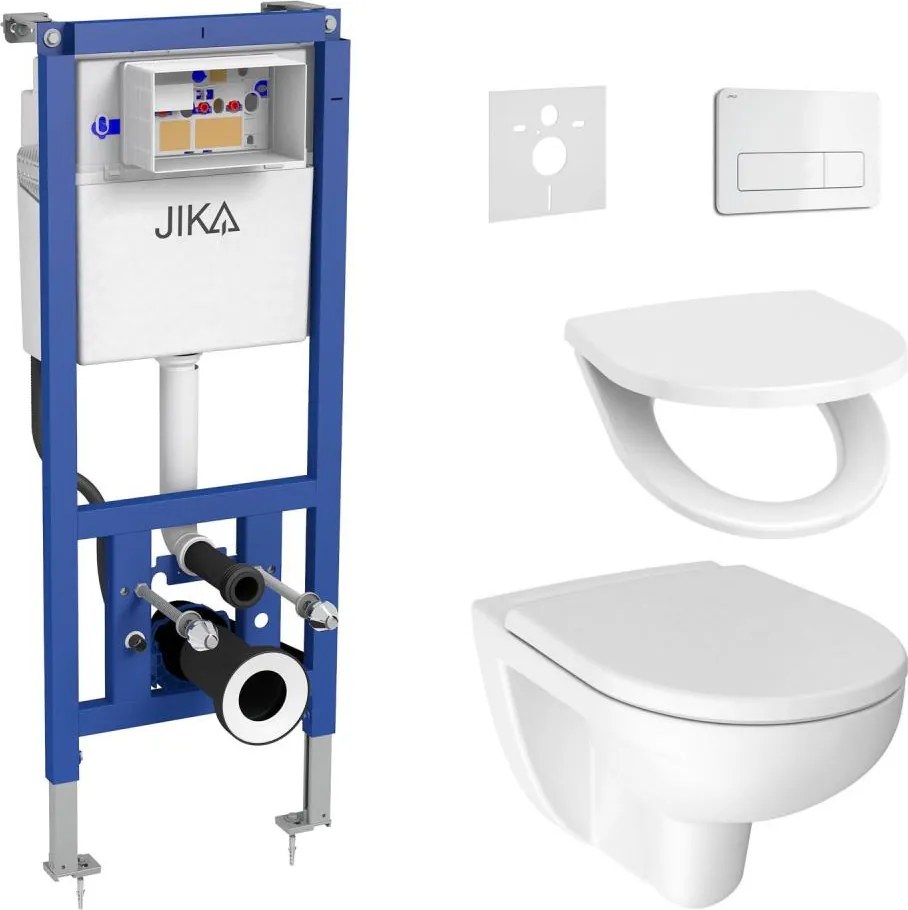 Подвесен унитаз + тоалетно седало LYRA + бутон DUAL + вграден модул + подложка