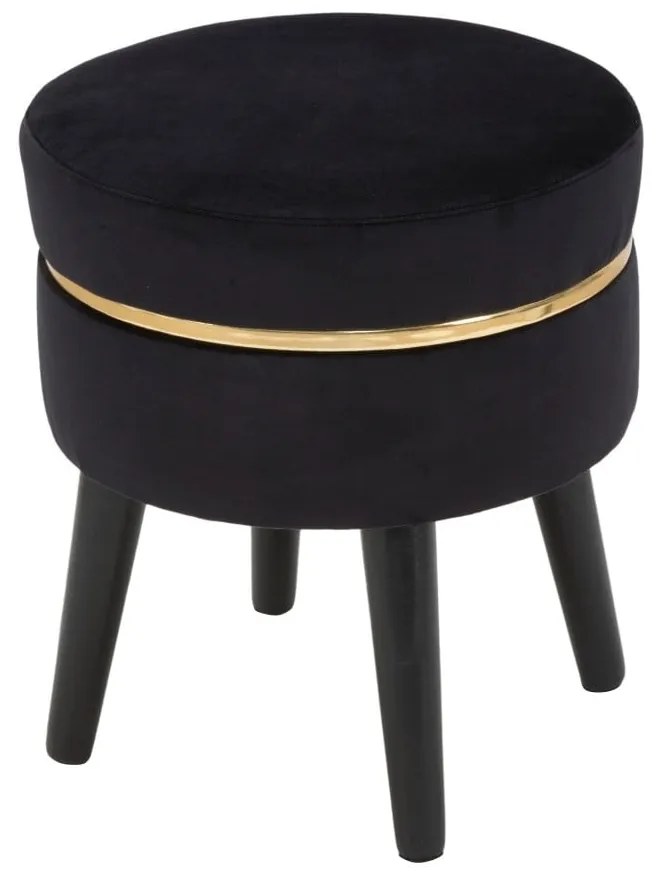 Черна табуретка с тапицерия Paris, ⌀ 35 cm - Mauro Ferretti