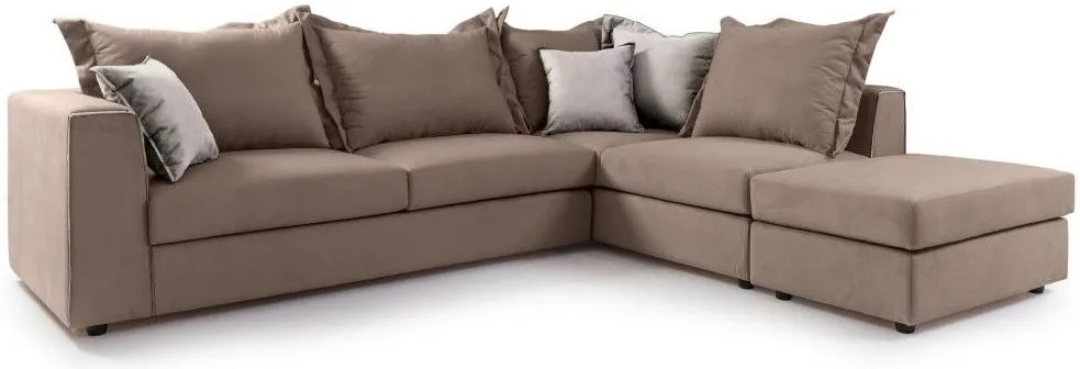 Ъглов диван Broadway-Тъмнобежов-Десен