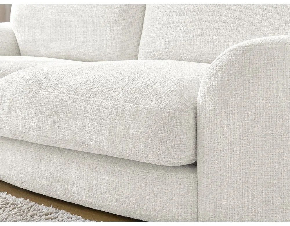 Бял шенилов ъглов диван (ляв ъгъл) Leonore – Bobochic Paris