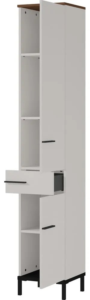 Висок шкаф за баня в сиво и бежово от орех 34x190 cm Yonkers - Germania