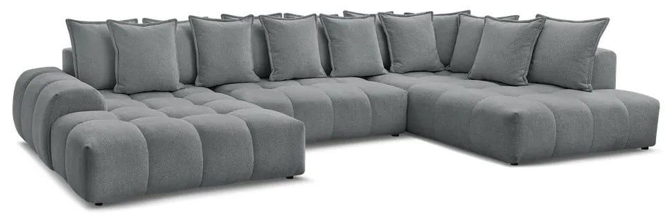 Тъмносив шенилов сгъваем/с място за съхранение ъглов диван (десен ъгъл/U форма) Everest – Bobochic Paris