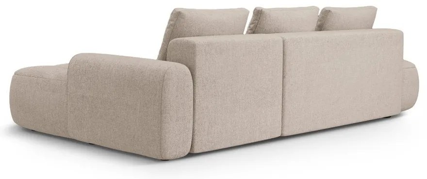 Светлокафяв сгъваем/с място за съхранение ъглов диван (десен ъгъл) Linz – Cosmopolitan Design