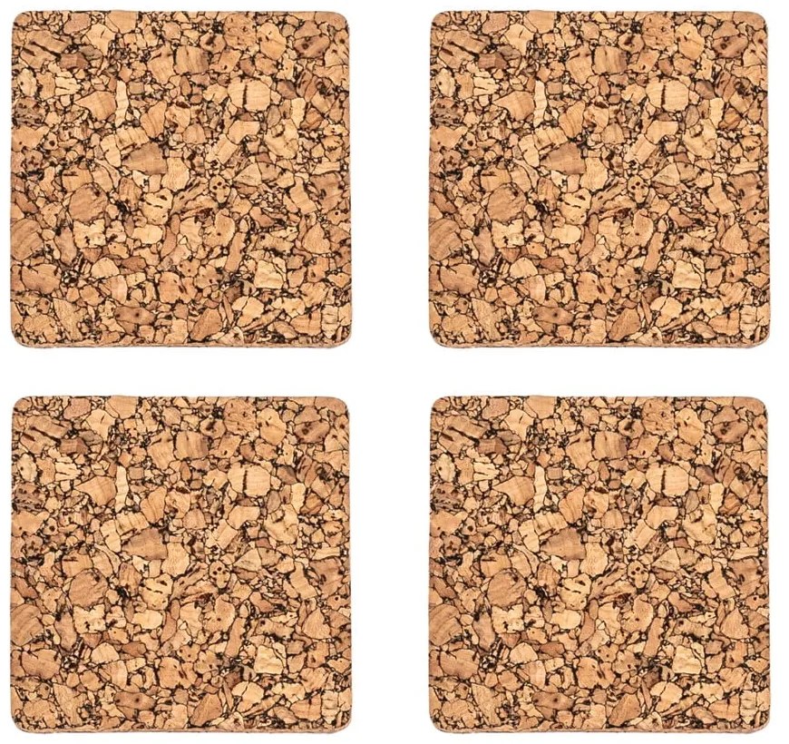 Коркови подложки в естествен цвят в комплект от 4 броя Querco - ZicZac