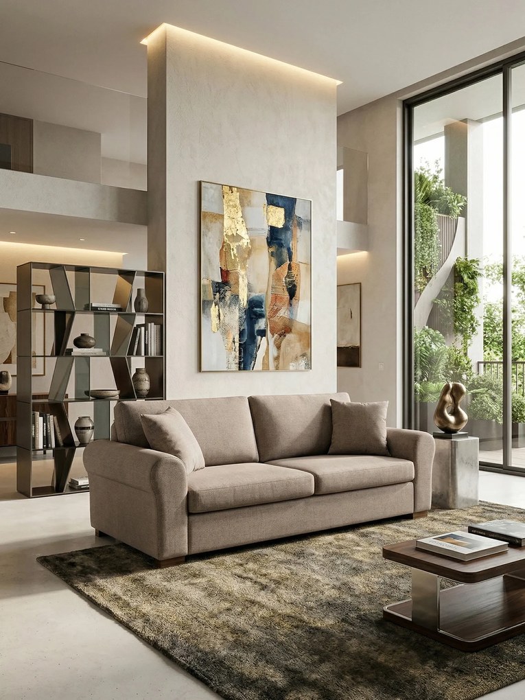 Диван Orpheas триместен-230φ 90D cm-Beige