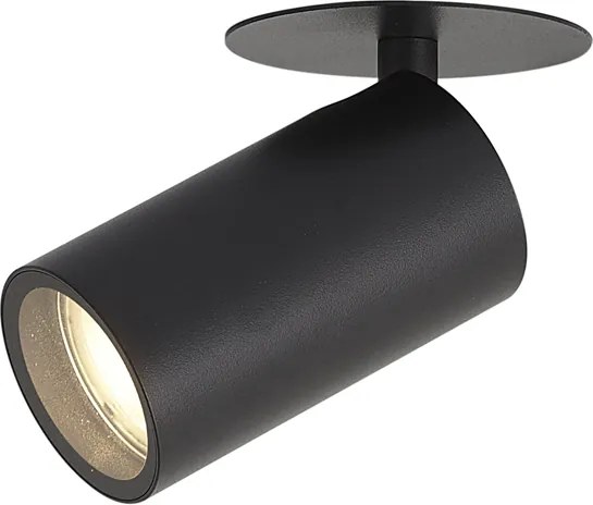 Комплект от 6 модерни вградени прожектора черни GU10 50mm IP44 - Chels