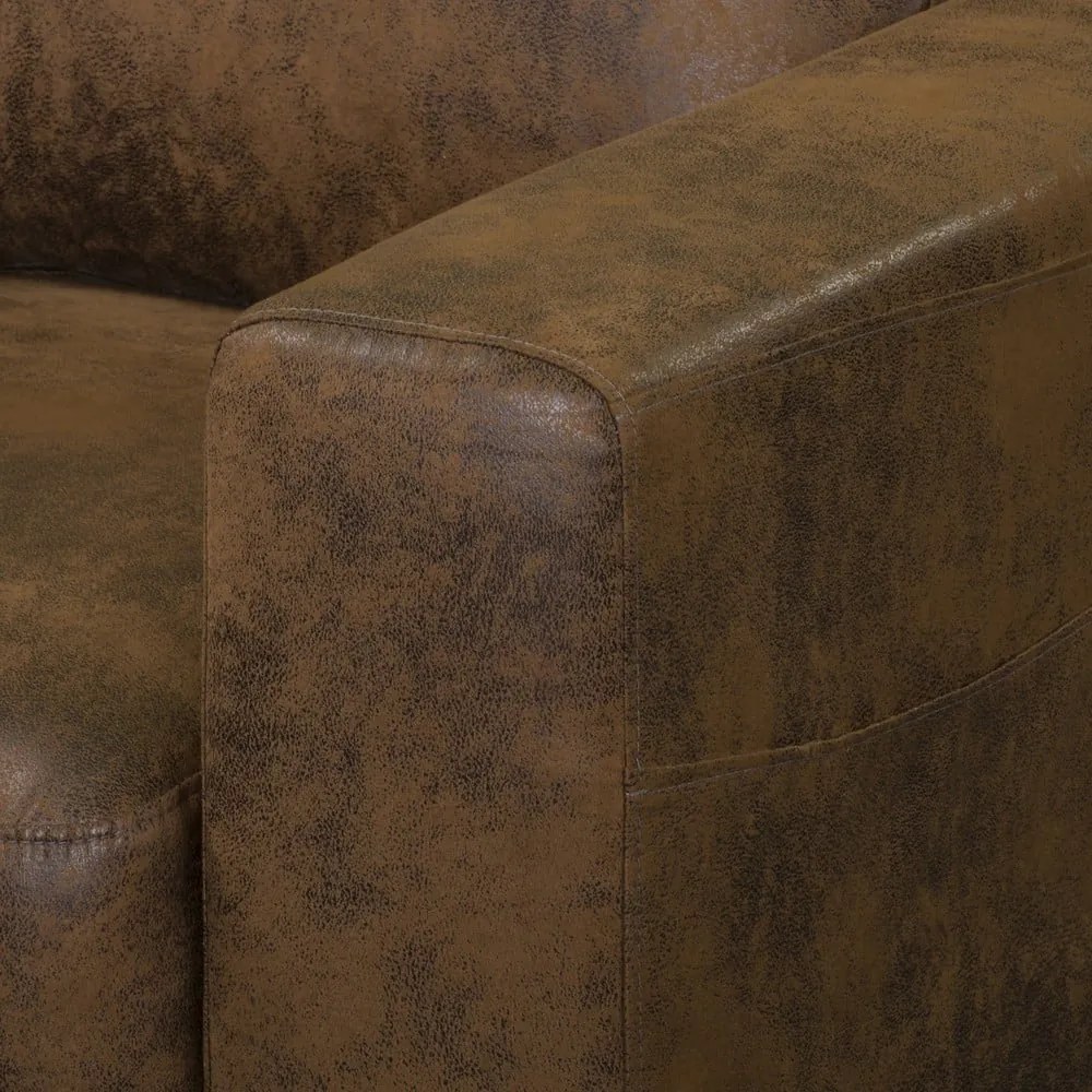 Кафяво кресло от изкуствена кожа Lofty Lilly – Miuform