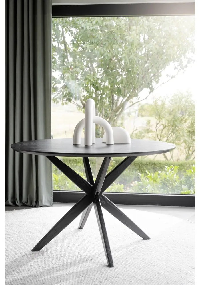 Кръгла маса за хранене с дъбов плот 120x120 cm Calverton - Rowico