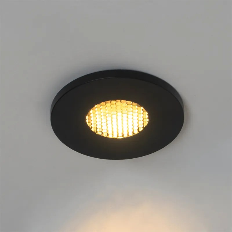 Комплект от 6 модерни вградени спота за баня черни IP54 - Shed Honey