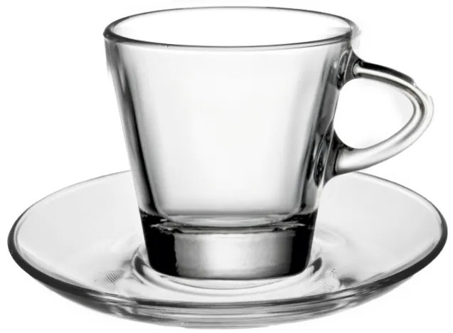 Vitrum - Стъклена чаша с чинийка за топли напитки 80мл BARCHETTA VM-1223020+1183000