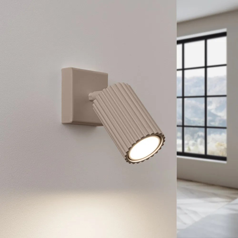 Кафяво-сив метален прожектор 8x16 cm Gleam – Sollux