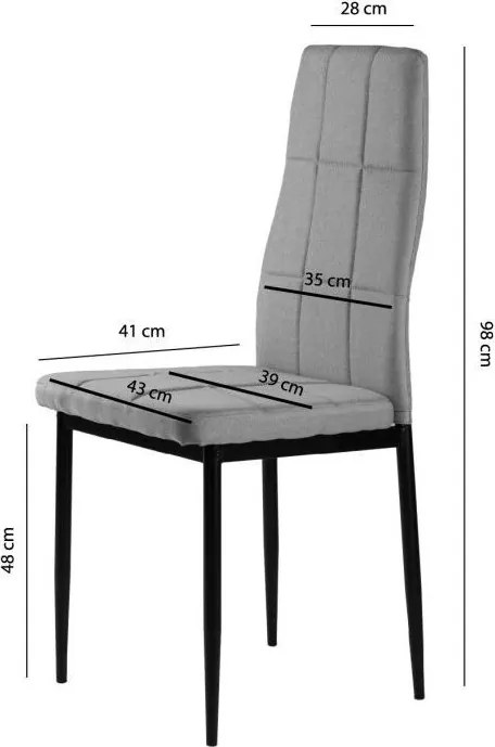 Комплект от 4 стола в сиво с модерен дизайн