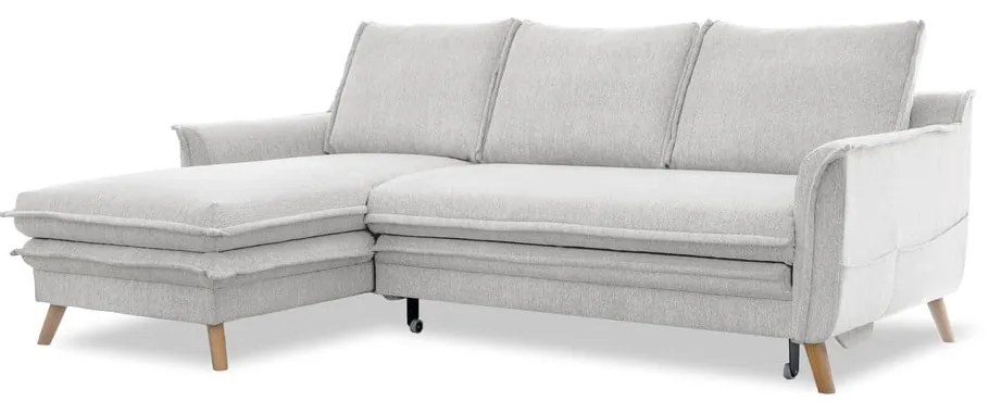 Бежов разтегателен ъглов диван (ляв ъгъл) Charming Charlie – Miuform