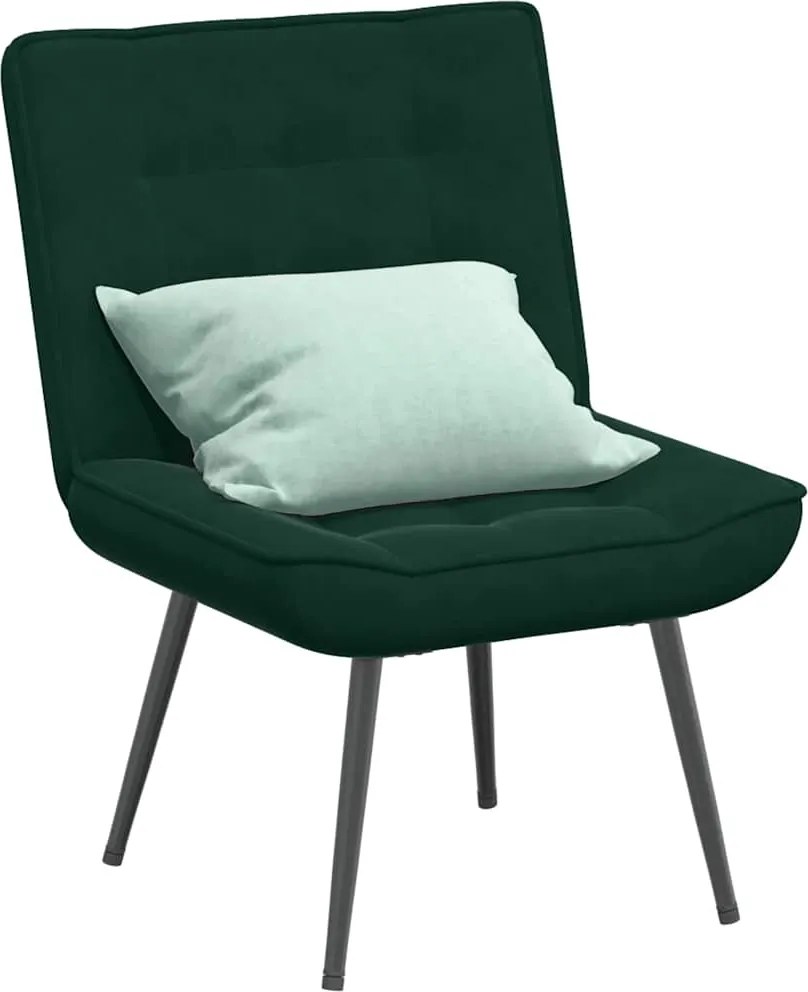 4012319 vidaXL Релаксиращ стол Тъмно зелено 64x74x84 cm кадифе