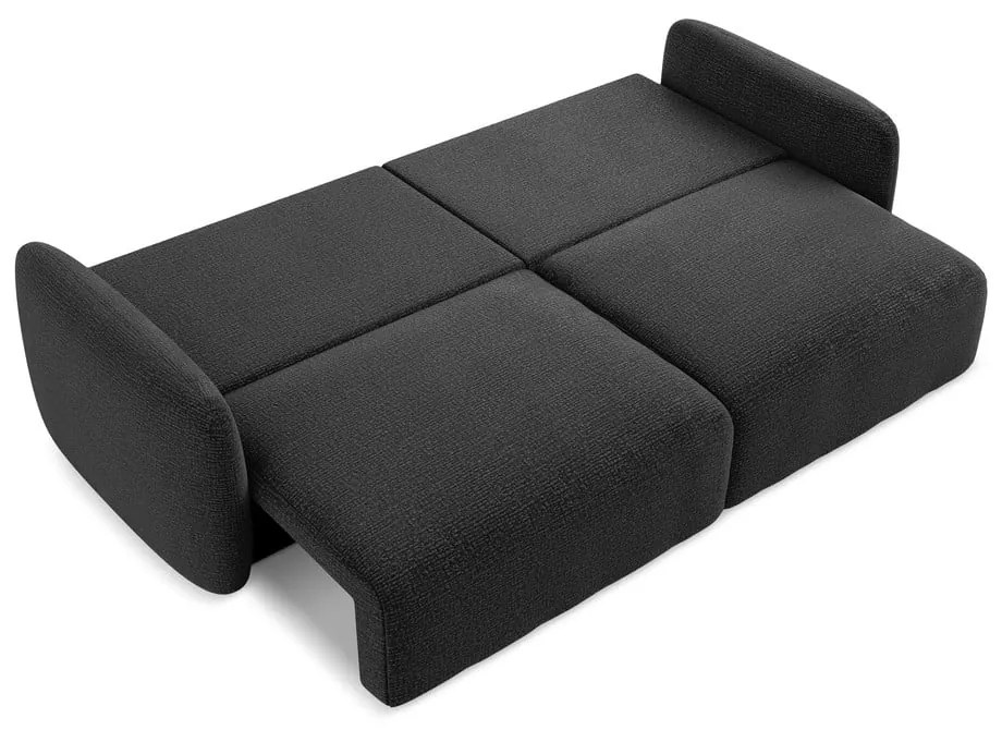 Черен разтегателен диван с място за съхранение 238 cm Kalena – Makamii