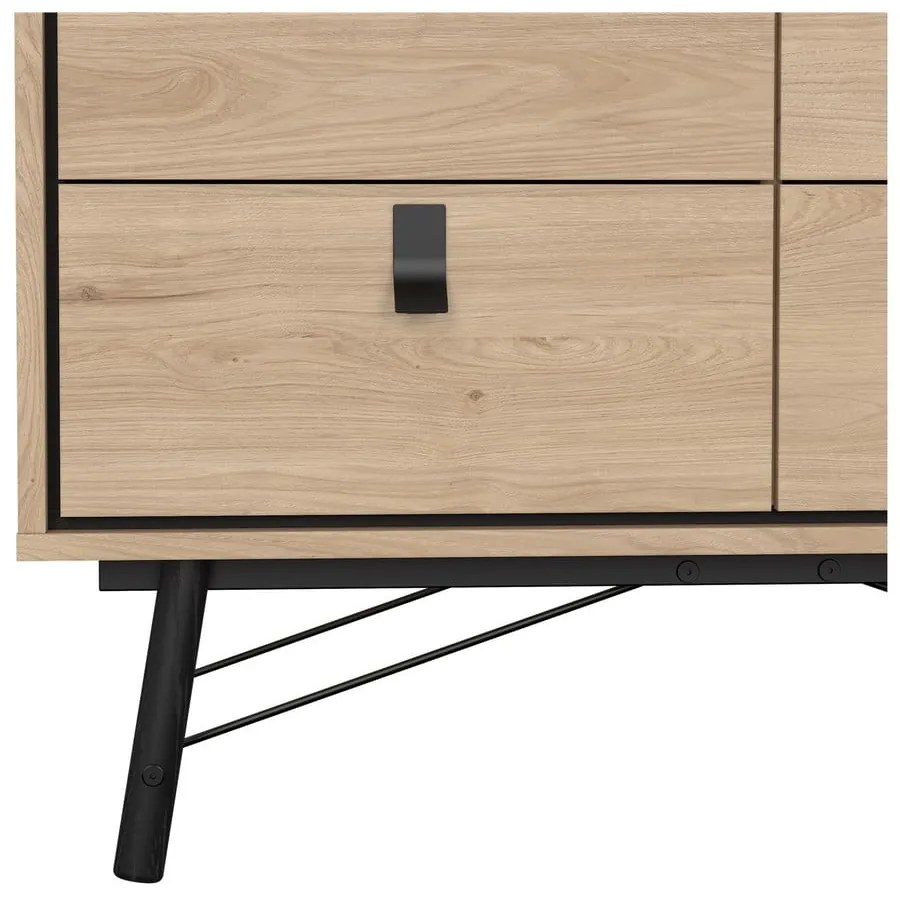 Нисък скрин с дъбов декор в естествен цвят 102x99 cm Ry - Tvilum