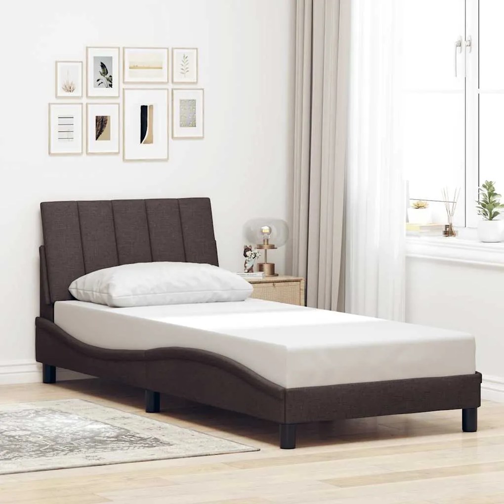 3310352 vidaXL Рамка за легло без матрак, тъмнокафява, 80x200 см, плат