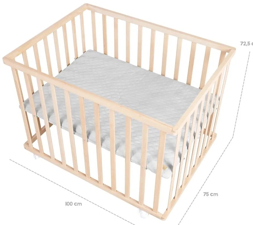 Сива кошара за игра от букова дървесина 75x100 cm Roba style - Roba