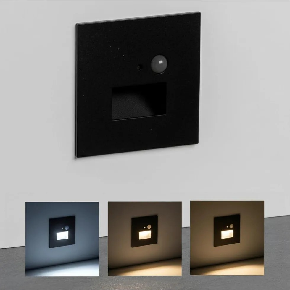 Brilagi LED осветление за стълби със сензор JACK LED/3W/230V 3000/4000/6500K черно