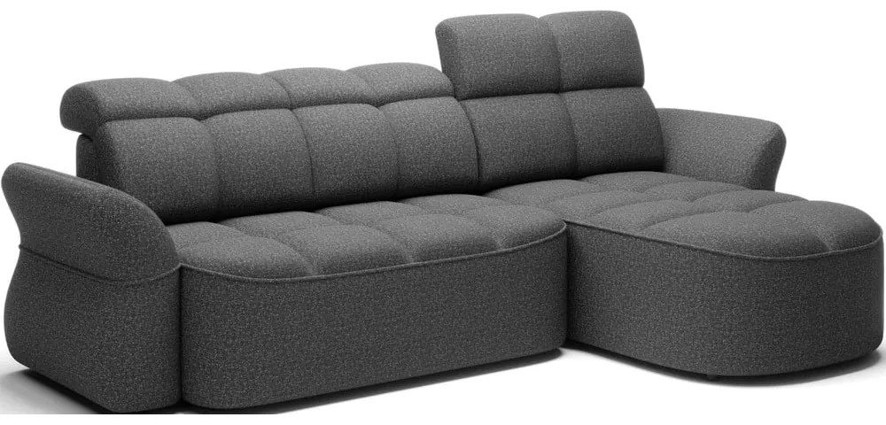 Тъмносив кадифен сгъваем/с място за съхранение ъглов диван (десен ъгъл) Beneth – ELTAP