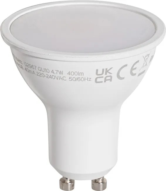 Комплект от 5 GU10 50мм прозрачни LED крушки 4.7W 400 lm 2200-2400K