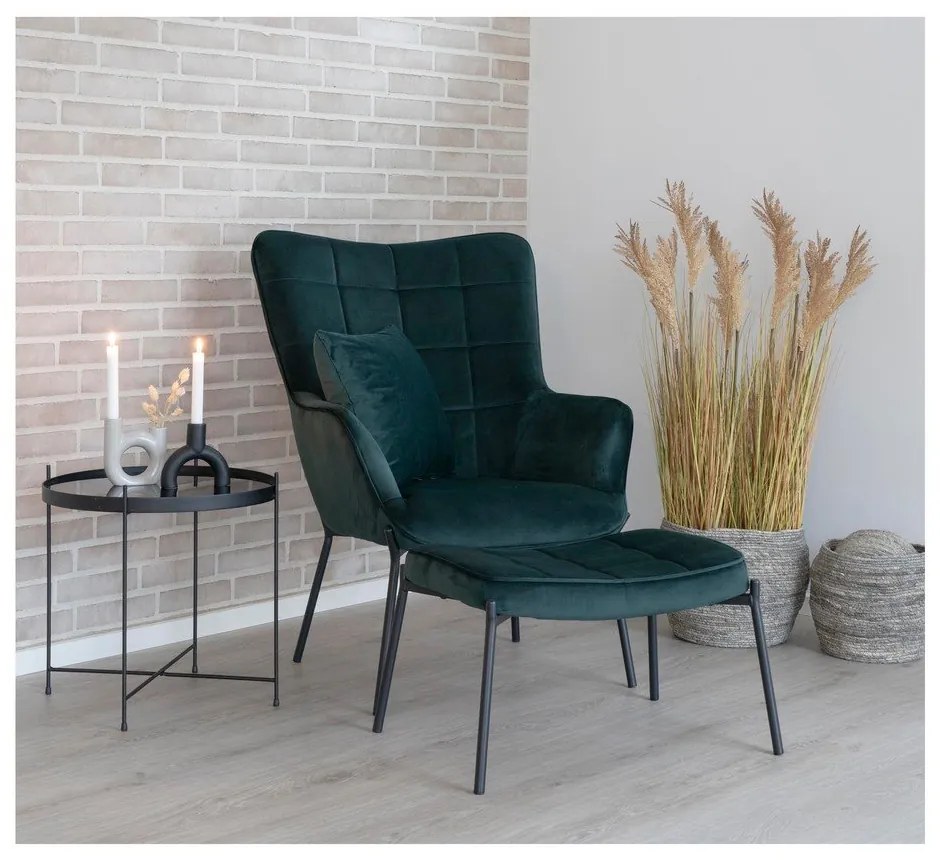 Зелено кадифено кресло Glasgow – Bonami Essentials