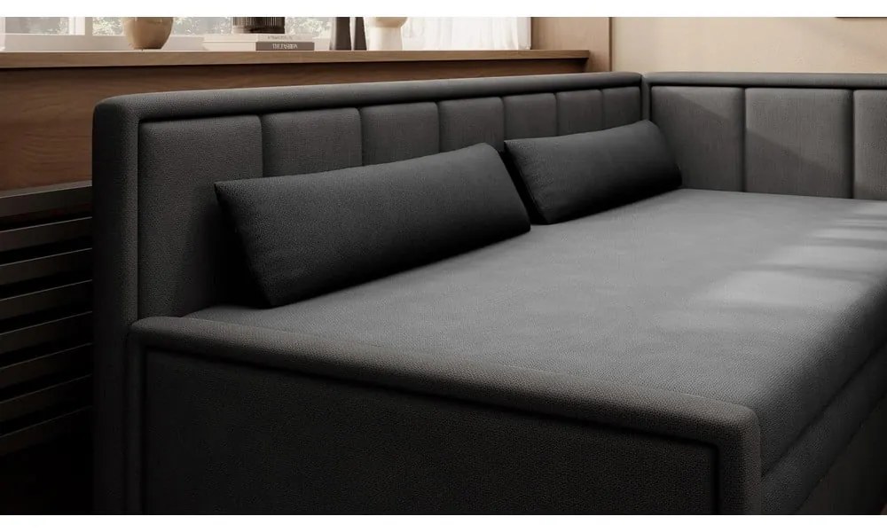 Тъмносив шенилов сгъваем/с място за съхранение диван 214 cm Fulgeo – ELTAP