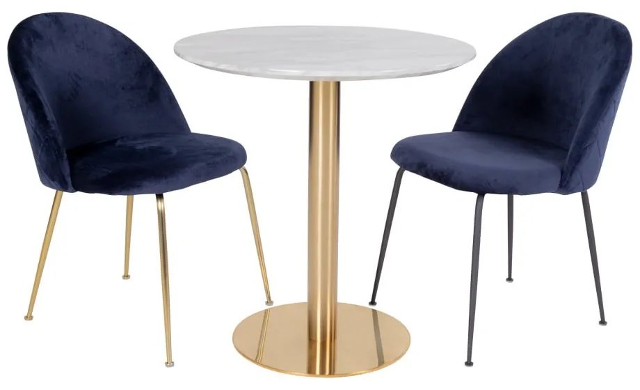 Кръгла маса за хранене с мраморен плот ø 90 cm Bolzano - House Nordic